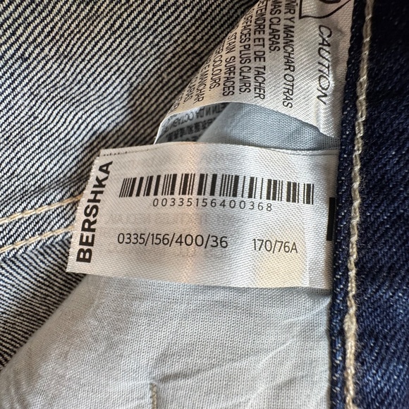 NWT Bershka Men’s Baggy Jeans Turned-up Hems Blue Size 29 - Picture 15 of 15